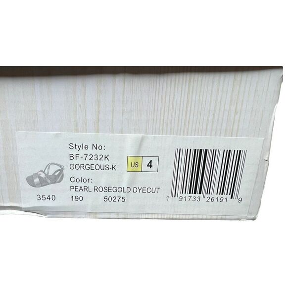 NEW Blowfish Malibu Kids Gorgeous-K Pearl Rose Gold Dyecut Sandals 4 - Picture 9 of 12